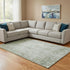 8' X 10' Artichoke Green And Beige Oriental Washable Area Rug With UV Protection