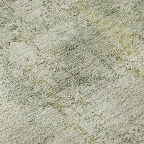 8' X 10' Beige And Green Oriental Washable Area Rug With UV Protection