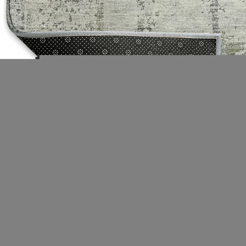 8' X 10' Gray And Silver Oriental Washable Area Rug With UV Protection