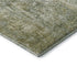 8' Artichoke Green And Ivory Abstract Washable Round Rug With UV Protection