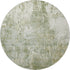 8' Artichoke Green And Ivory Abstract Washable Round Rug With UV Protection