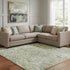 8' X 10' Artichoke Green And Ivory Abstract Washable Area Rug With UV Protection