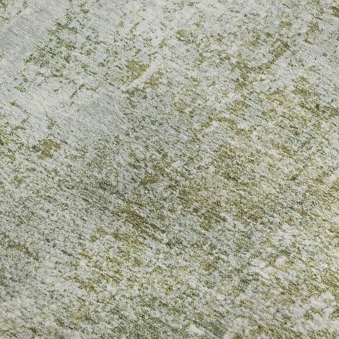 8' X 10' Artichoke Green And Ivory Abstract Washable Area Rug With UV Protection