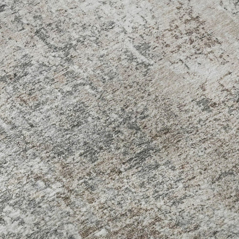 5' X 8' Brown And Ivory Abstract Washable Area Rug With UV Protection