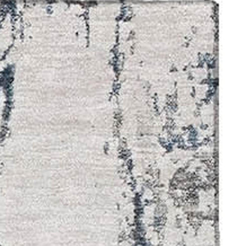5' X 8' Blue And Ivory Abstract Washable Area Rug With UV Protection