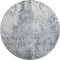 8' Blue And Ivory Abstract Washable Round Rug With UV Protection