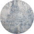 8' Blue And Ivory Abstract Washable Round Rug With UV Protection