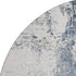 8' Blue And Ivory Abstract Washable Round Rug With UV Protection