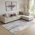 9' X 12' Plum And Ivory Abstract Washable Area Rug With UV Protection