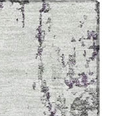 9' X 12' Plum And Ivory Abstract Washable Area Rug With UV Protection