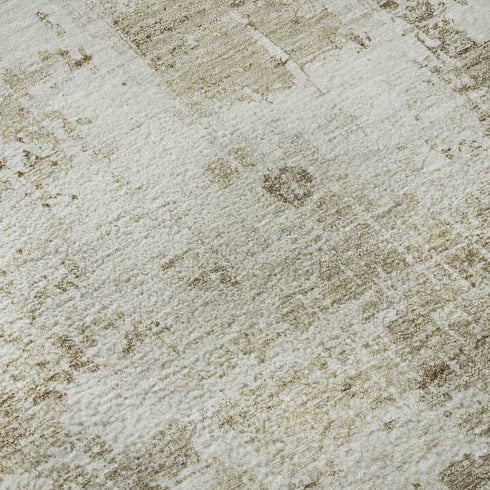 8' X 10' Brown And Beige Abstract Washable Area Rug With UV Protection