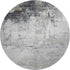 8' Gray And Silver Abstract Washable Round Rug With UV Protection