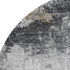 8' Gray And Silver Abstract Washable Round Rug With UV Protection