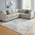 8' X 10' Gray And Silver Abstract Washable Area Rug With UV Protection