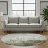 8' Taupe And Ivory Abstract Washable Round Rug With UV Protection