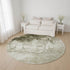 8' Taupe And Ivory Abstract Washable Round Rug With UV Protection