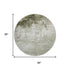 8' Taupe And Ivory Abstract Washable Round Rug With UV Protection