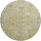 8' Beige And Gold Oriental Washable Round Rug With UV Protection