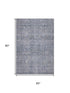 5' X 8' Blue And Gray Geometric Washable Area Rug With UV Protection
