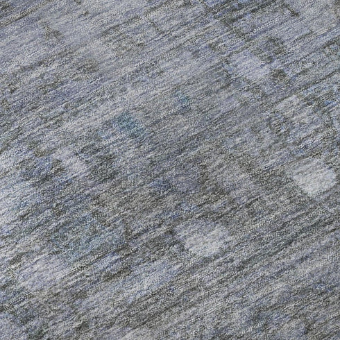 5' X 8' Blue And Gray Geometric Washable Area Rug With UV Protection
