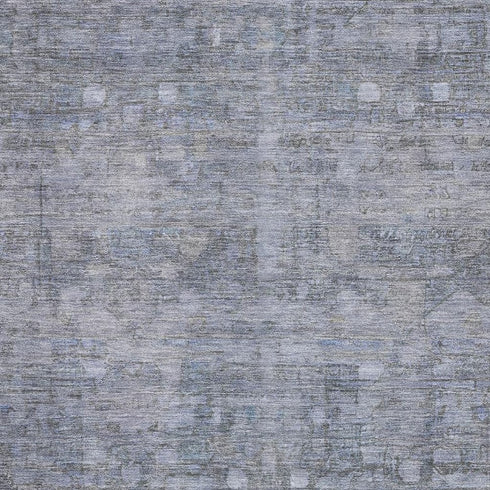 5' X 8' Blue And Gray Geometric Washable Area Rug With UV Protection