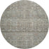 8' Taupe And Beige Geometric Washable Round Rug With UV Protection