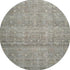 8' Taupe And Beige Geometric Washable Round Rug With UV Protection