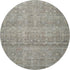 8' Taupe And Beige Geometric Washable Round Rug With UV Protection