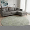8' Sage And Gray Oriental Washable Round Rug With UV Protection