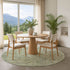 8' Sage And Gray Oriental Washable Round Rug With UV Protection