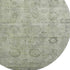 8' Sage And Gray Oriental Washable Round Rug With UV Protection