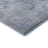 8' Sky Blue And Gray Oriental Washable Round Rug With UV Protection