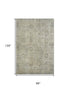 8' X 10' Taupe And Beige Oriental Washable Area Rug With UV Protection
