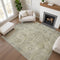 8' X 10' Taupe And Beige Oriental Washable Area Rug With UV Protection