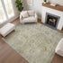 8' X 10' Taupe And Beige Oriental Washable Area Rug With UV Protection