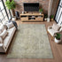 8' X 10' Taupe And Beige Oriental Washable Area Rug With UV Protection