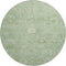 8' Artichoke Green And Ivory Damask Washable Round Rug With UV Protection