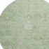 8' Artichoke Green And Ivory Damask Washable Round Rug With UV Protection