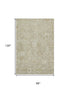 8' X 10' Beige And Ivory Damask Washable Area Rug With UV Protection
