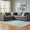 8' X 10' Blue And Ivory Damask Washable Area Rug With UV Protection