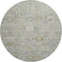 8' Gray Gold And Ivory Damask Washable Round Rug With UV Protection