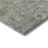8' Gray Gold And Ivory Damask Washable Round Rug With UV Protection