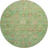 8' Lime Green Pink And Teal Damask Washable Round Rug With UV Protection