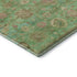8' Lime Green Pink And Teal Damask Washable Round Rug With UV Protection