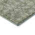 8' Artichoke Green And Ivory Oriental Washable Round Rug With UV Protection
