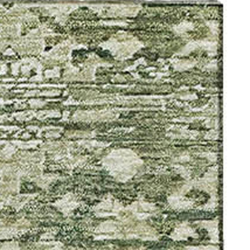 8' X 10' Artichoke Green And Ivory Oriental Washable Area Rug With UV Protection