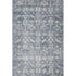 5' X 8' Blue And Ivory Oriental Washable Area Rug With UV Protection