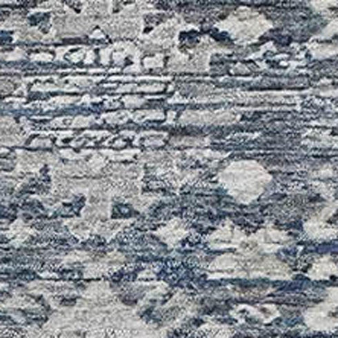 5' X 8' Blue And Ivory Oriental Washable Area Rug With UV Protection