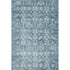 5' X 8' Denim Blue And Ivory Oriental Washable Area Rug With UV Protection