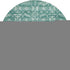 8' Teal And Ivory Oriental Washable Round Rug With UV Protection